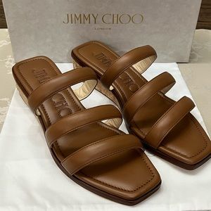 NEW Jimmy Choo Athenia Leather Wedge Sandal EU39/US9 9